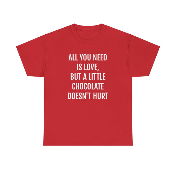 ADULT "A LITTLE CHOCOLATE DOESN'T HURT" TEE