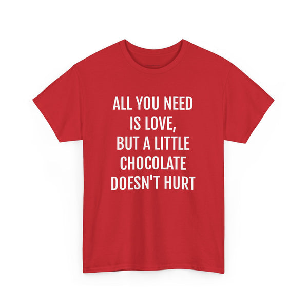 ADULT "A LITTLE CHOCOLATE DOESN'T HURT" TEE