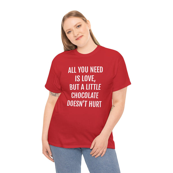 ADULT "A LITTLE CHOCOLATE DOESN'T HURT" TEE
